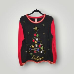 Holiday time Ugly Christmas Sweater XL 16 18 women